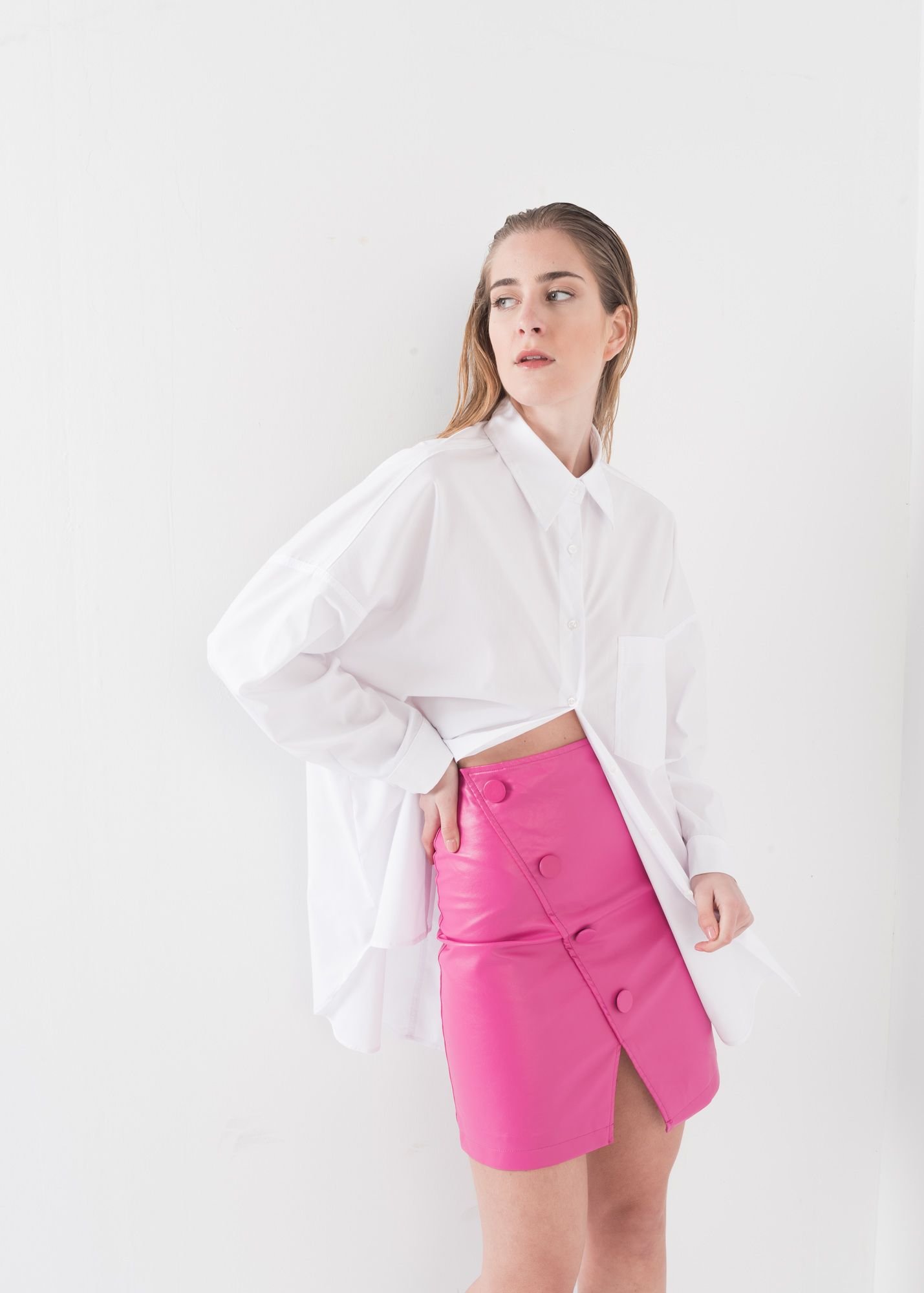 Falda cruzada fucsia